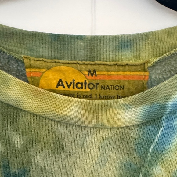 Aviator Nation Green Tie-Dye Smiley Sweater - Picture 3 of 4